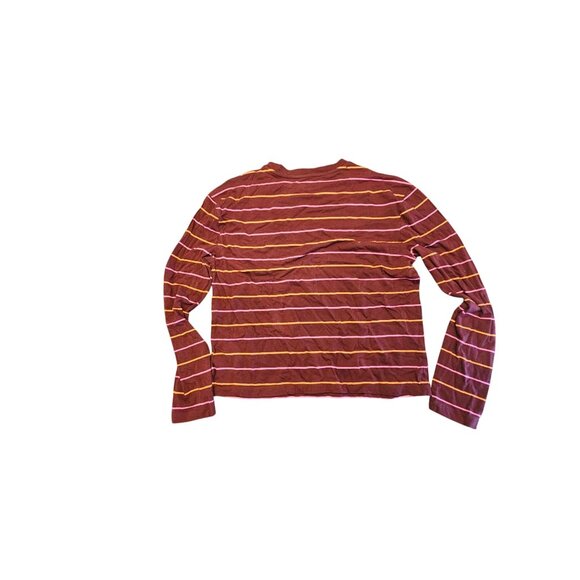 A new day shirt small maroon stripes long sleeve nwt pullover - Picture 2 of 7